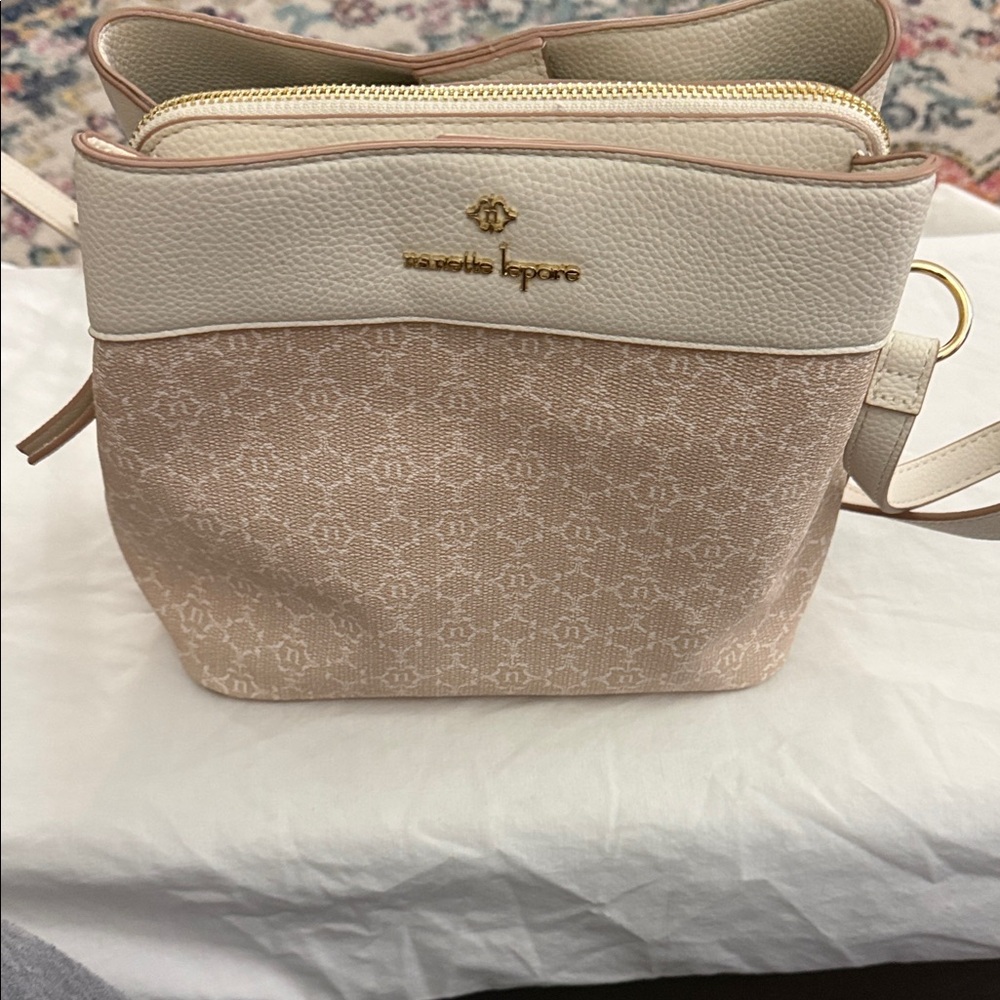 Nanette Lepore Pink and Cream Crossbody Bag - Picture 3 of 6